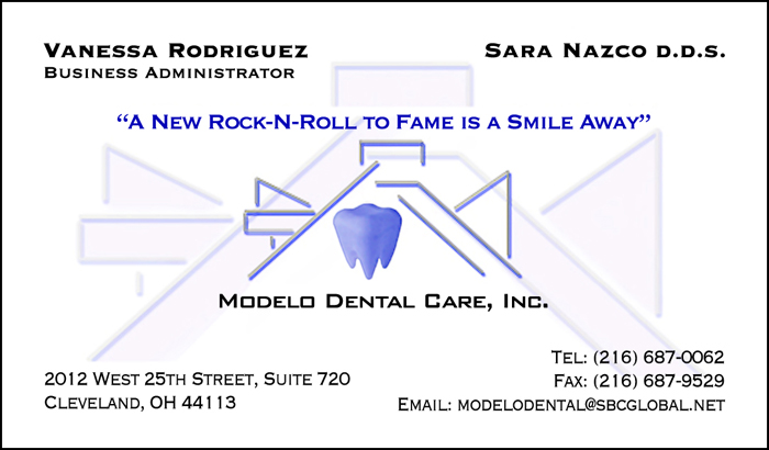 
full color business cards Modelo_Dental_Card Front
